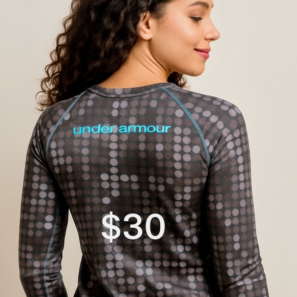 Under Armour Women's Black and Gray Patterned Top - Picture 2 of 2